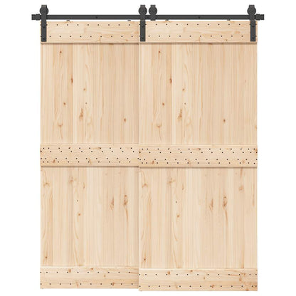 vidaXL Sliding Door Hardware Kit 183 cm Steel Black
