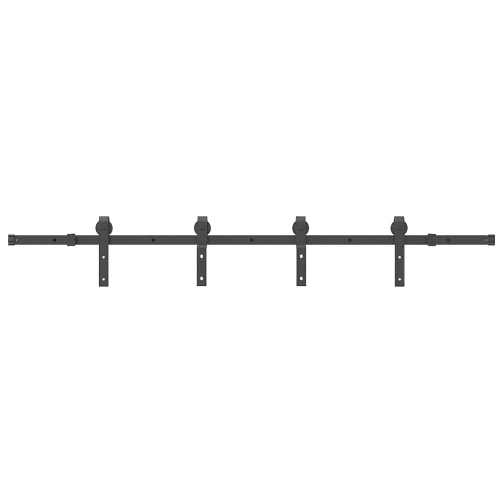 vidaXL Sliding Door Hardware Kit 200 cm Steel Black