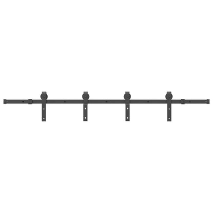 vidaXL Sliding Door Hardware Kit 200 cm Steel Black