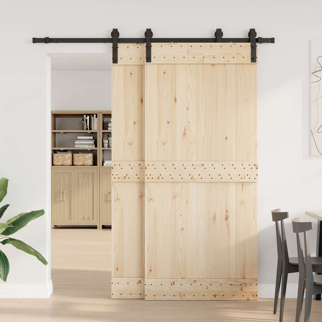 vidaXL Sliding Door Hardware Kit 200 cm Steel Black