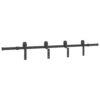 vidaXL Sliding Door Hardware Kit 200 cm Steel Black
