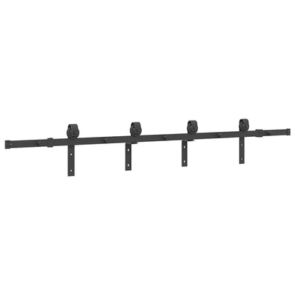 vidaXL Sliding Door Hardware Kit 200 cm Steel Black