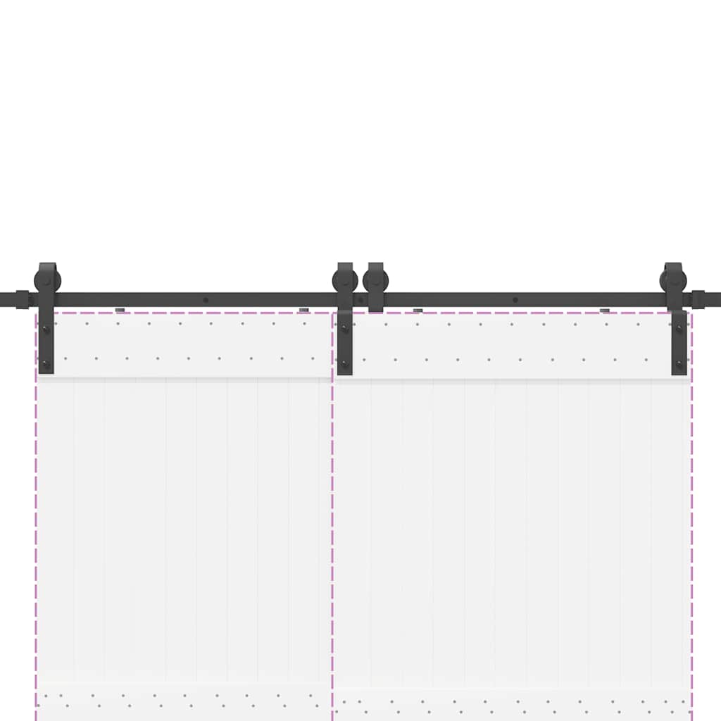 vidaXL Sliding Door Hardware Kit 200 cm Steel Black
