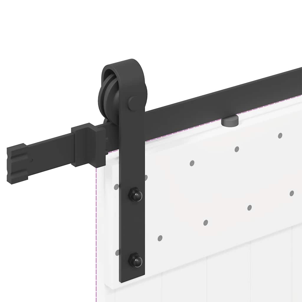 vidaXL Sliding Door Hardware Kit 200 cm Steel Black