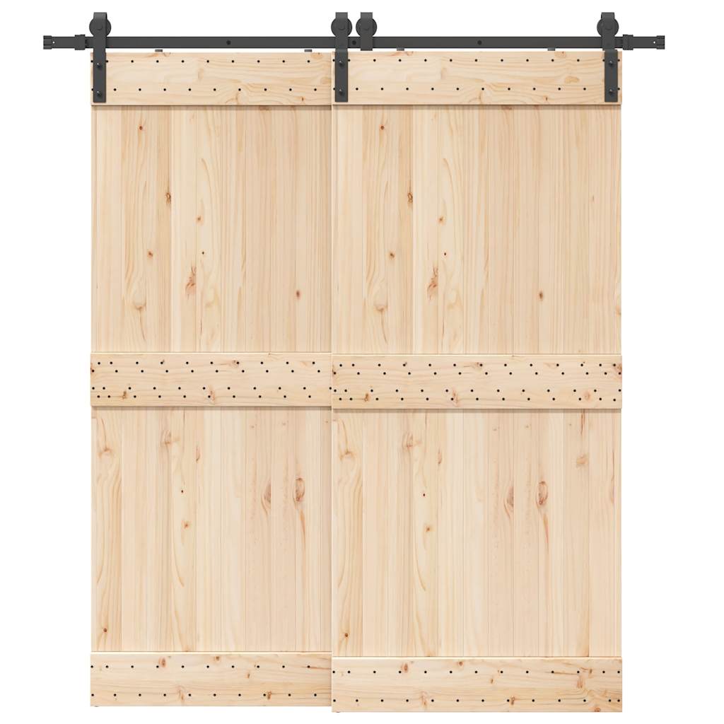 vidaXL Sliding Door Hardware Kit 200 cm Steel Black