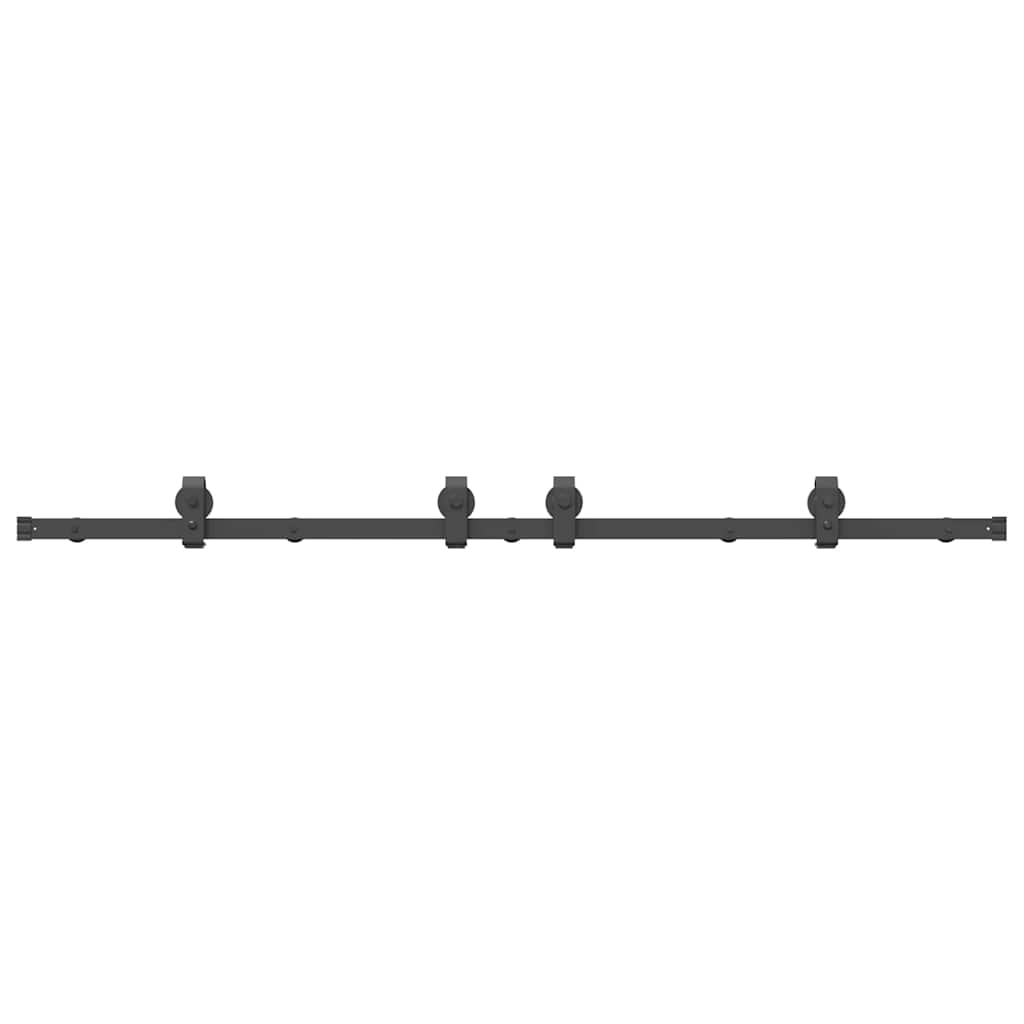 vidaXL Sliding Door Hardware Kit 183 cm Steel Black
