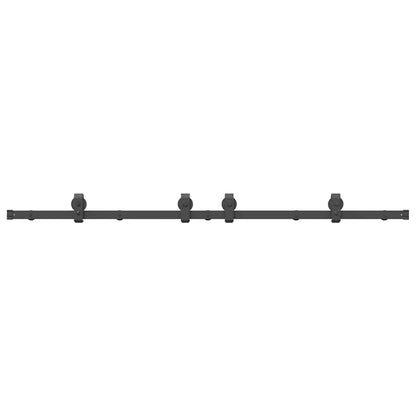 vidaXL Sliding Door Hardware Kit 183 cm Steel Black