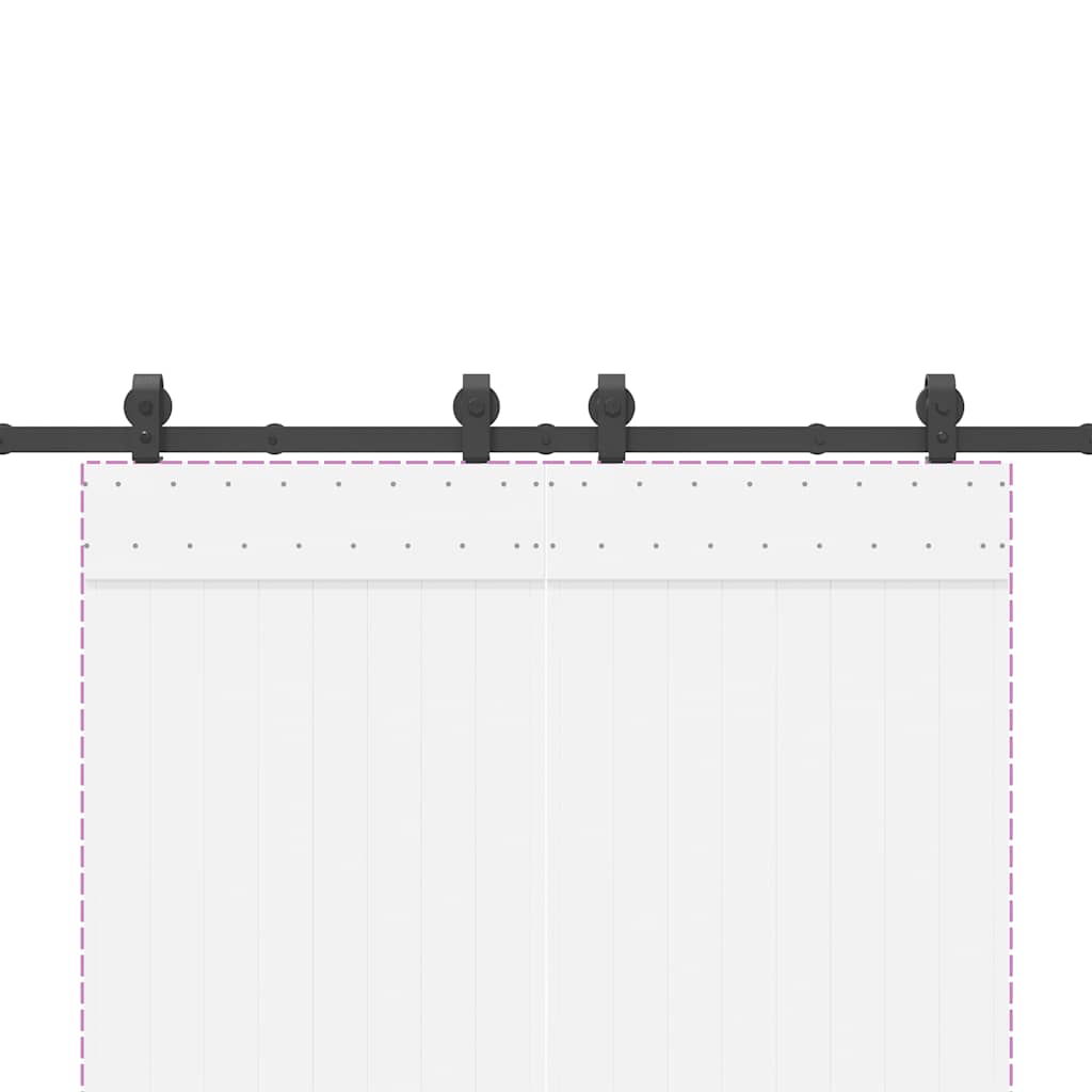 vidaXL Sliding Door Hardware Kit 183 cm Steel Black