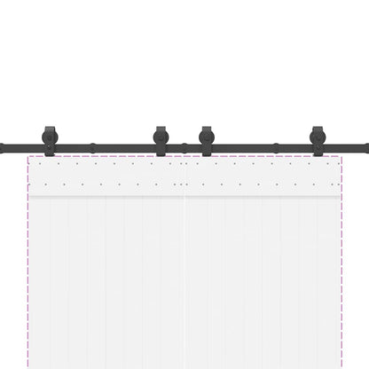 vidaXL Sliding Door Hardware Kit 183 cm Steel Black
