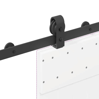 vidaXL Sliding Door Hardware Kit 183 cm Steel Black