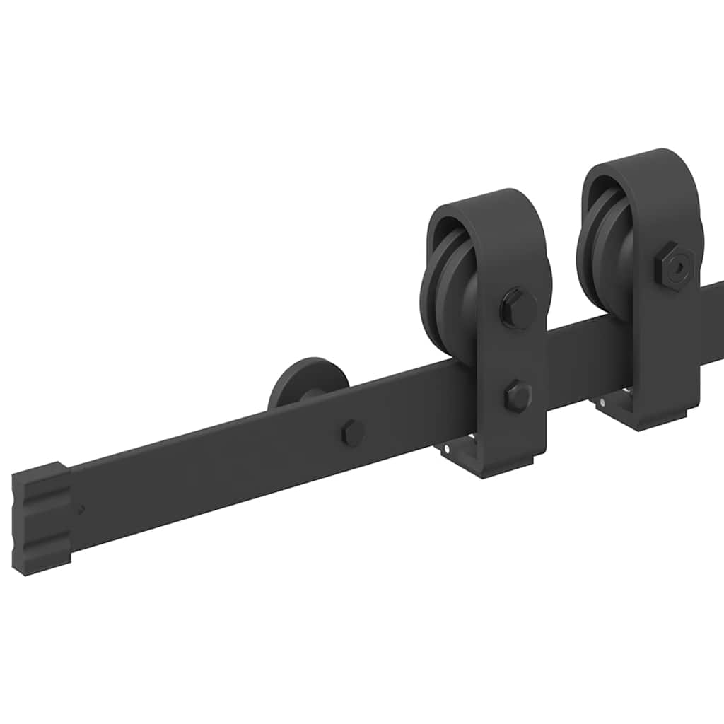 vidaXL Sliding Door Hardware Kit 183 cm Steel Black