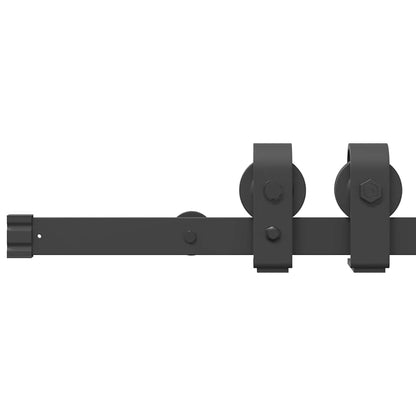 vidaXL Sliding Door Hardware Kit 183 cm Steel Black