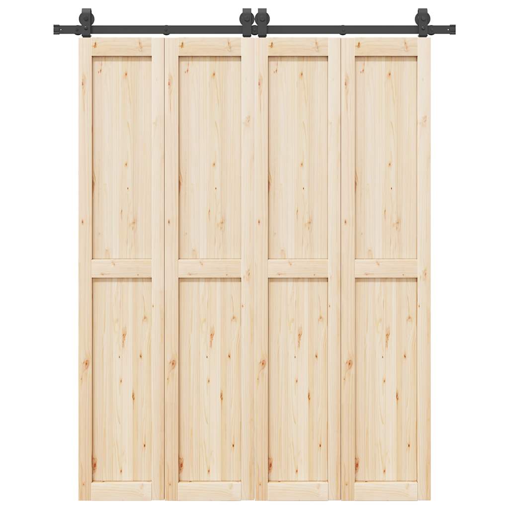 vidaXL Sliding Door Hardware Kit 183 cm Steel Black