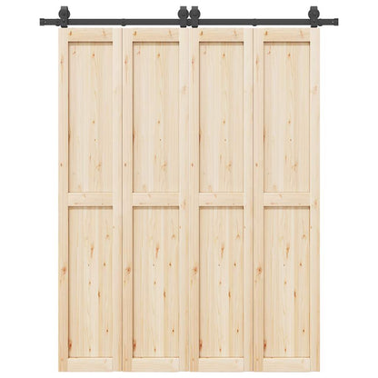 vidaXL Sliding Door Hardware Kit 183 cm Steel Black