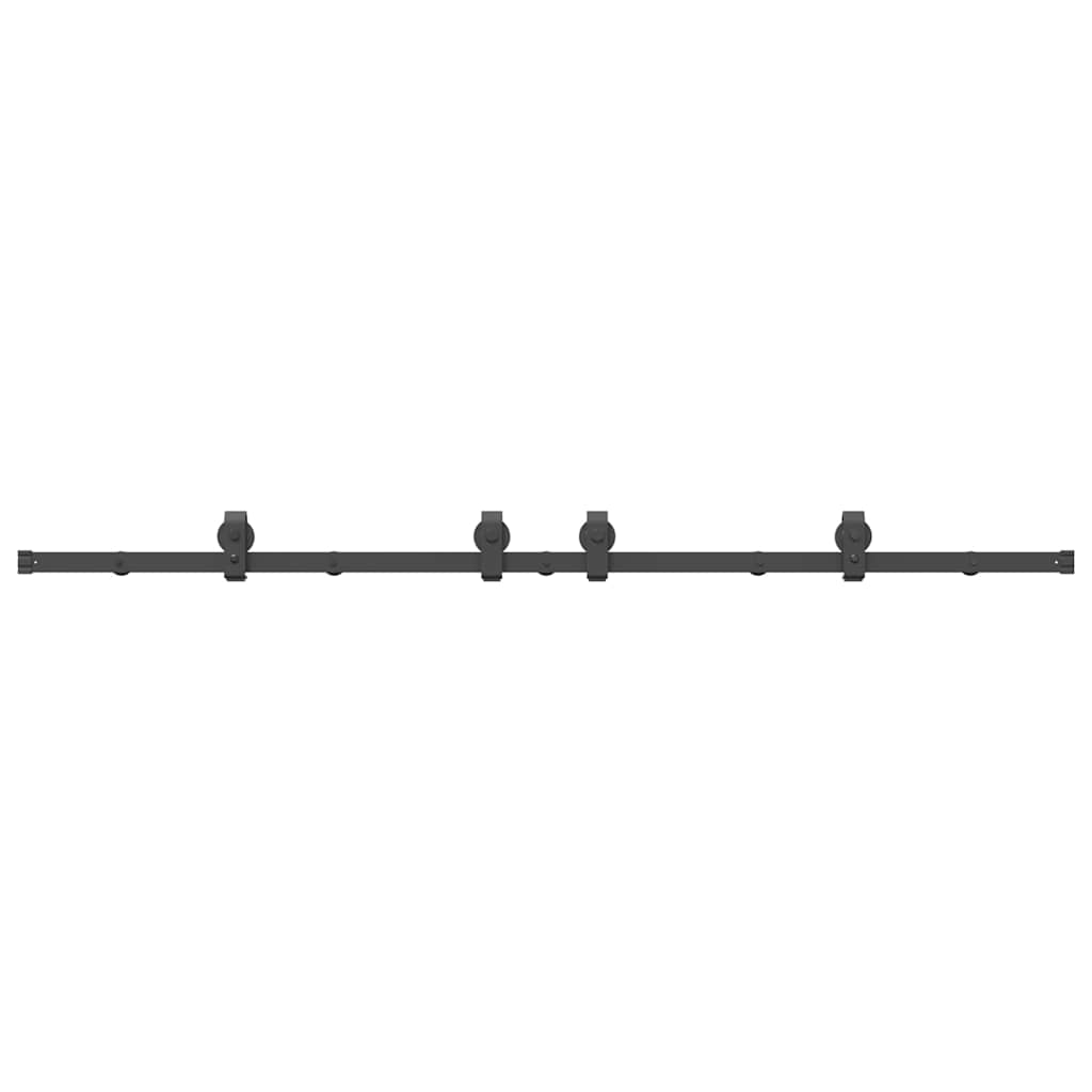 vidaXL Sliding Door Hardware Kit 200 cm Steel Black