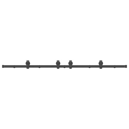vidaXL Sliding Door Hardware Kit 200 cm Steel Black