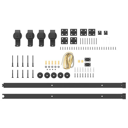 vidaXL Sliding Door Hardware Kit 200 cm Steel Black