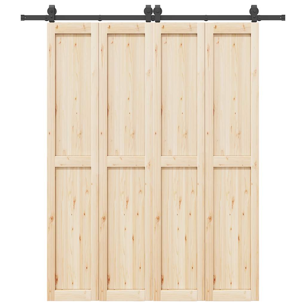 vidaXL Sliding Door Hardware Kit 200 cm Steel Black