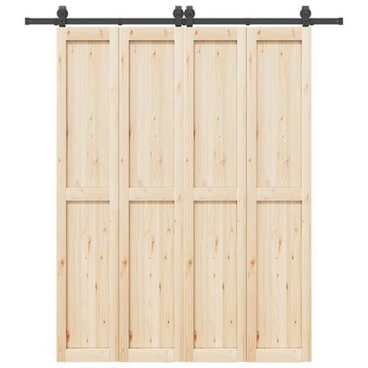 vidaXL Sliding Door Hardware Kit 200 cm Steel Black