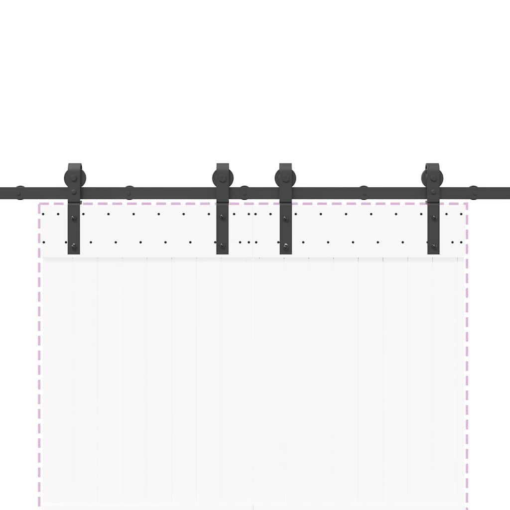 vidaXL Sliding Door Hardware Kit 183 cm Steel Black