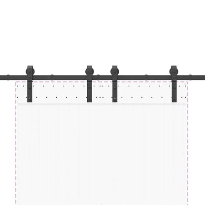 vidaXL Sliding Door Hardware Kit 183 cm Steel Black