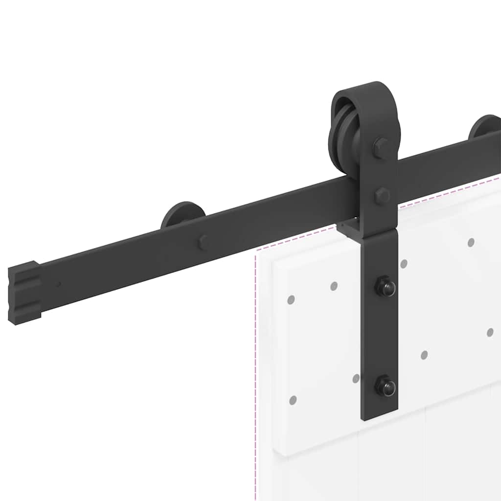 vidaXL Sliding Door Hardware Kit 183 cm Steel Black
