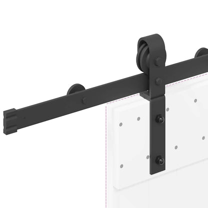 vidaXL Sliding Door Hardware Kit 183 cm Steel Black