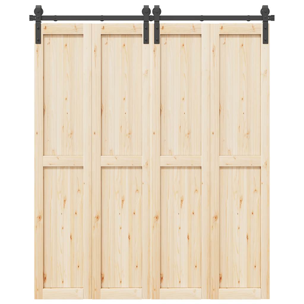 vidaXL Sliding Door Hardware Kit 183 cm Steel Black