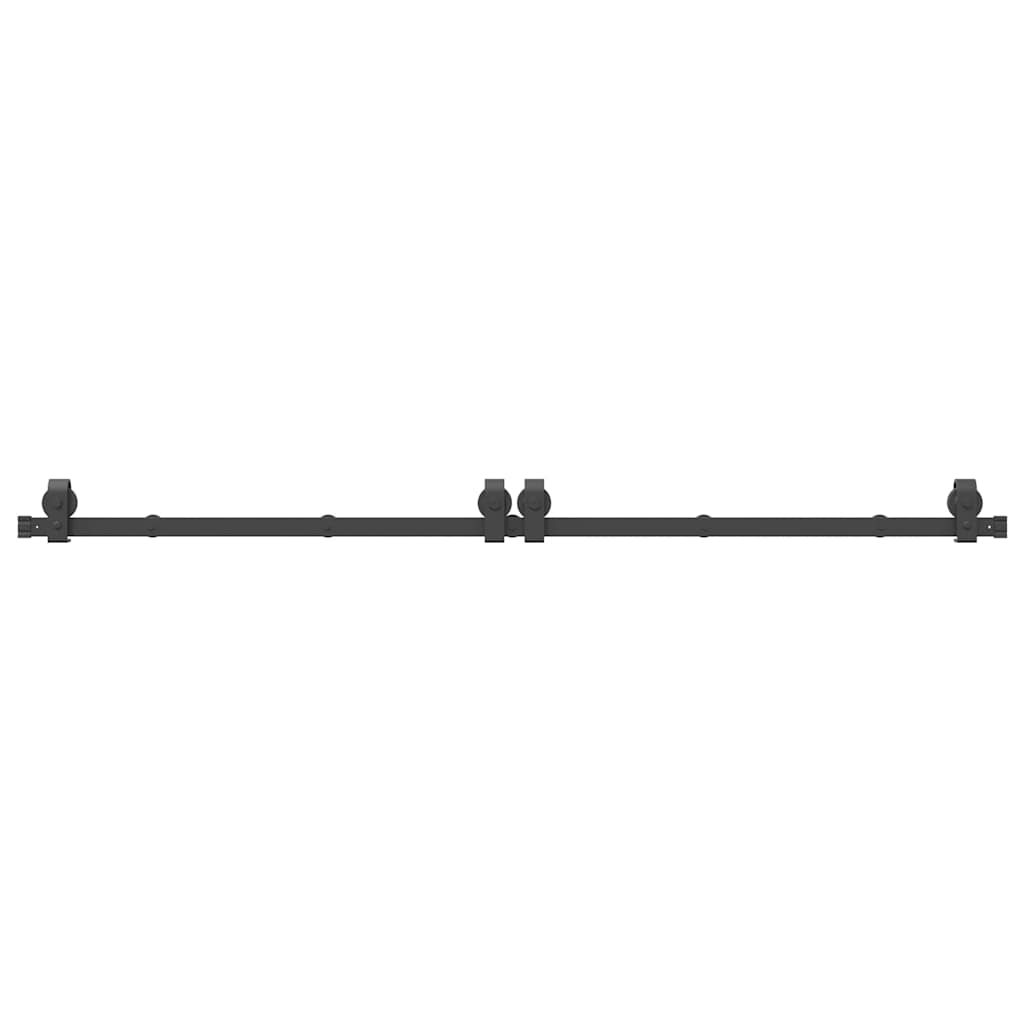 vidaXL Sliding Door Hardware Kit 200 cm Steel Black