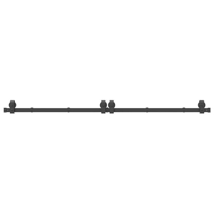 vidaXL Sliding Door Hardware Kit 200 cm Steel Black