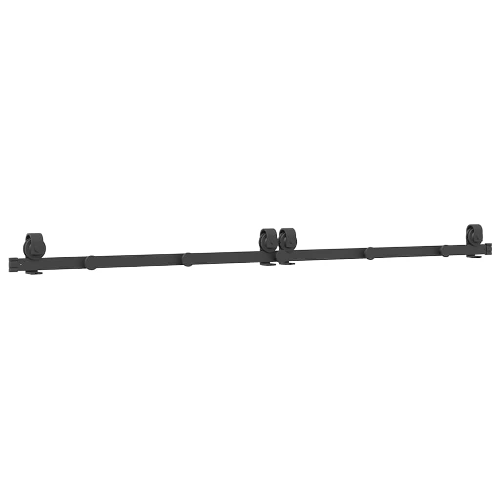 vidaXL Sliding Door Hardware Kit 200 cm Steel Black