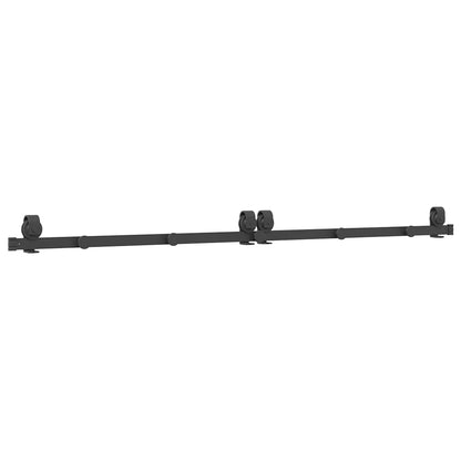 vidaXL Sliding Door Hardware Kit 200 cm Steel Black