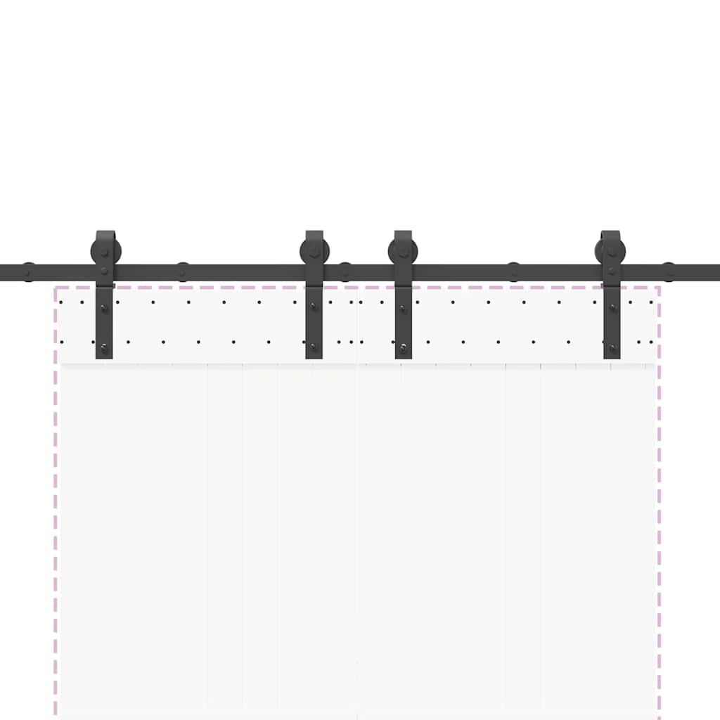 vidaXL Sliding Door Hardware Kit 200 cm Steel Black