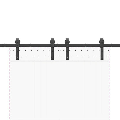 vidaXL Sliding Door Hardware Kit 200 cm Steel Black