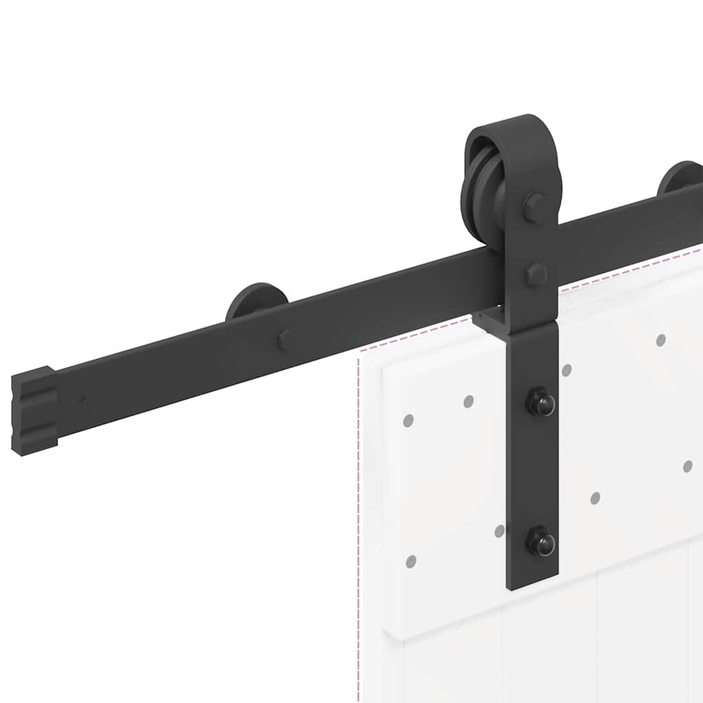 vidaXL Sliding Door Hardware Kit 200 cm Steel Black