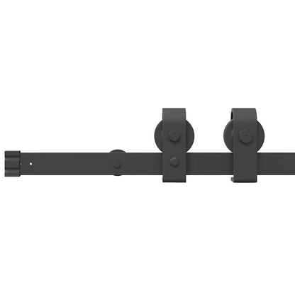 vidaXL Sliding Door Hardware Kit 200 cm Steel Black