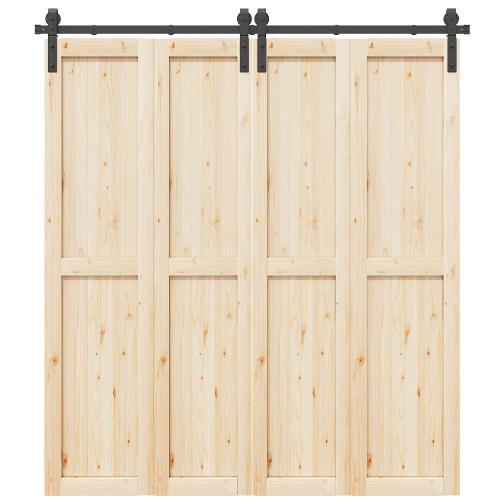 vidaXL Sliding Door Hardware Kit 200 cm Steel Black