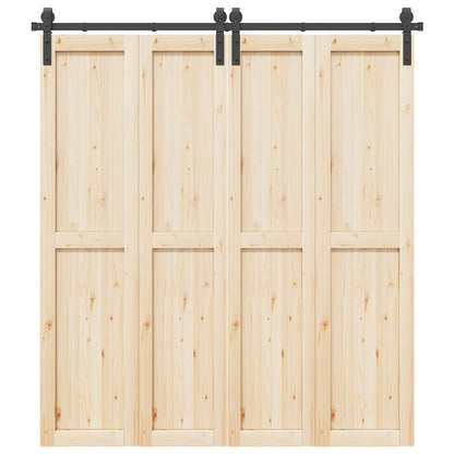 vidaXL Sliding Door Hardware Kit 200 cm Steel Black