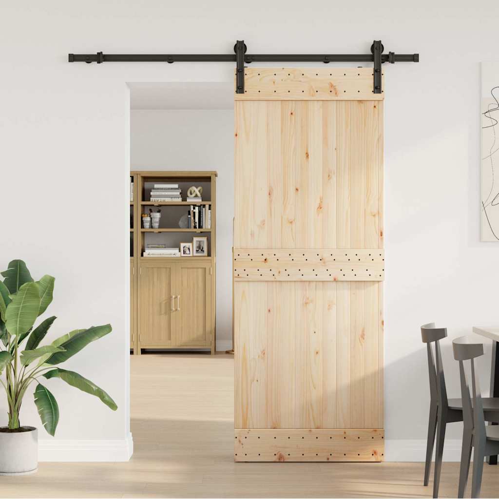 vidaXL Sliding Door Hardware Kit 183 cm Steel Black