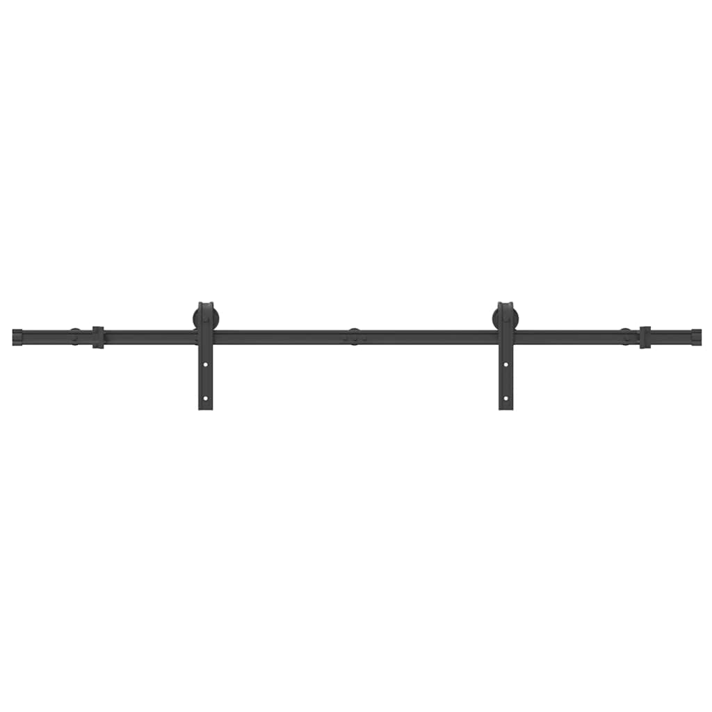 vidaXL Sliding Door Hardware Kit 183 cm Steel Black