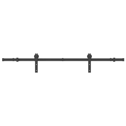 vidaXL Sliding Door Hardware Kit 183 cm Steel Black