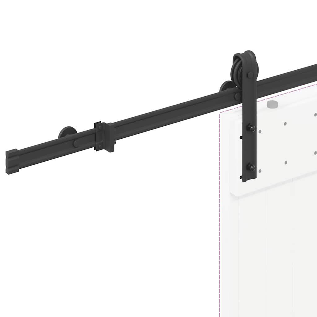 vidaXL Sliding Door Hardware Kit 183 cm Steel Black