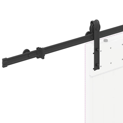 vidaXL Sliding Door Hardware Kit 183 cm Steel Black