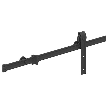 vidaXL Sliding Door Hardware Kit 183 cm Steel Black