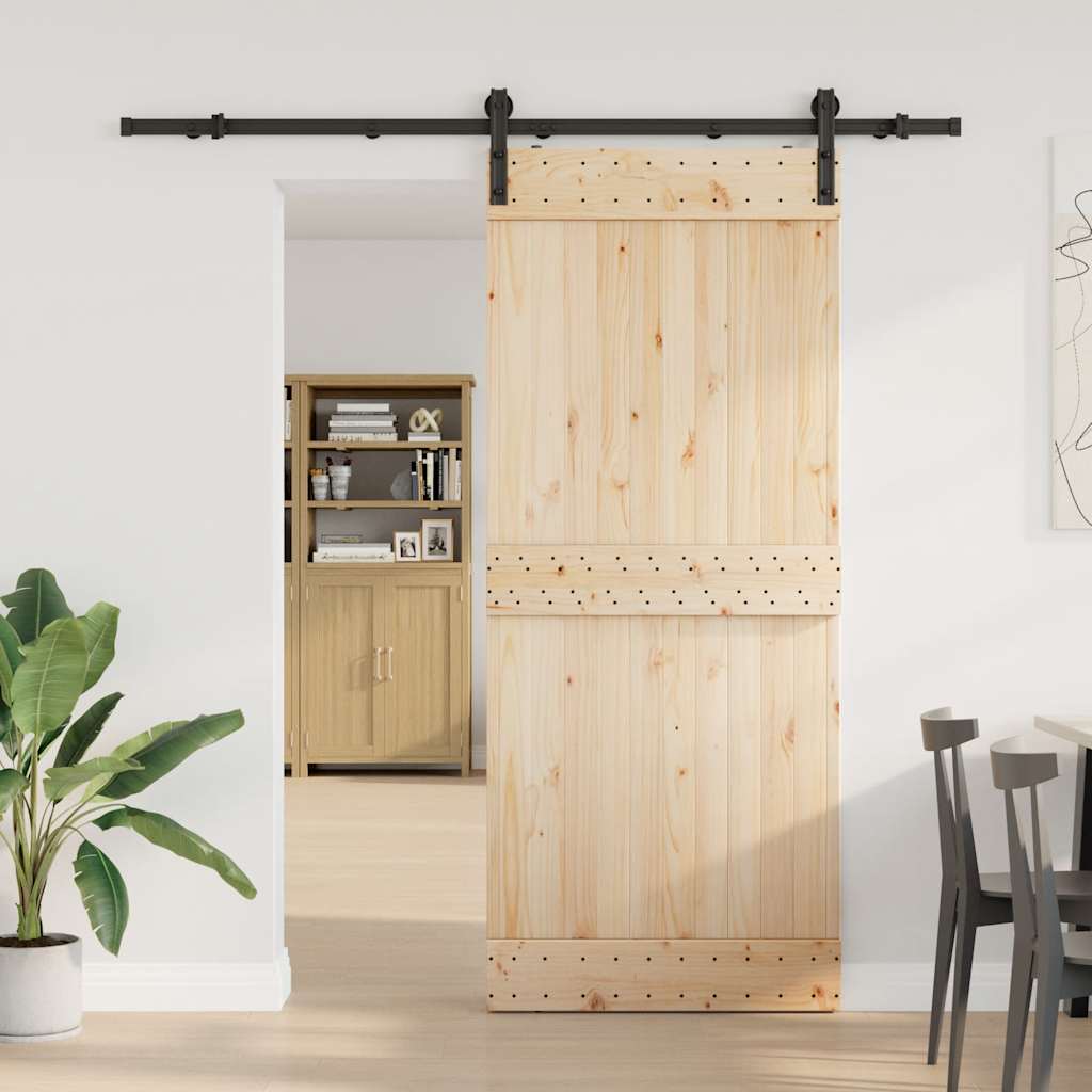 vidaXL Sliding Door Hardware Kit 200 cm Steel Black
