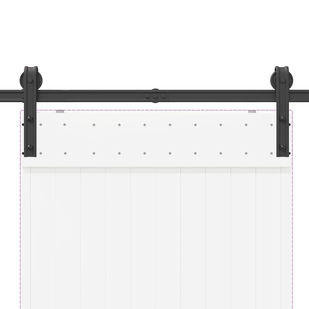 vidaXL Sliding Door Hardware Kit 200 cm Steel Black