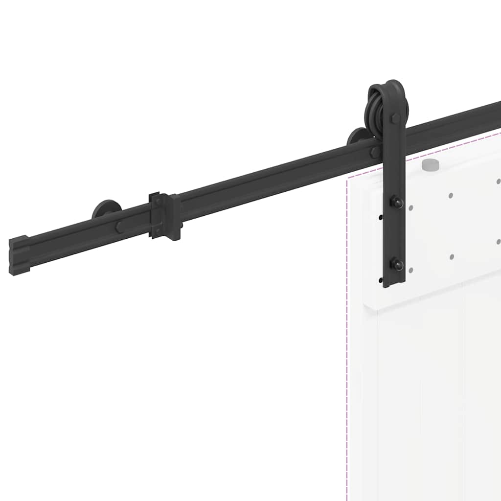 vidaXL Sliding Door Hardware Kit 200 cm Steel Black