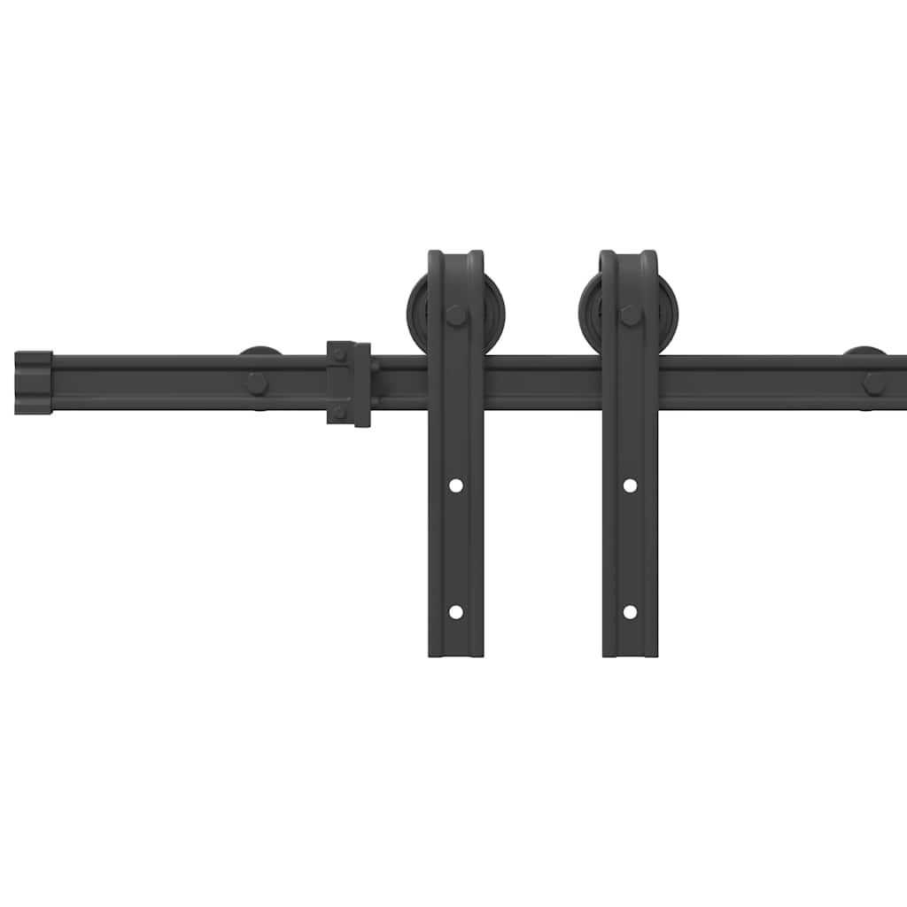 vidaXL Sliding Door Hardware Kit 200 cm Steel Black