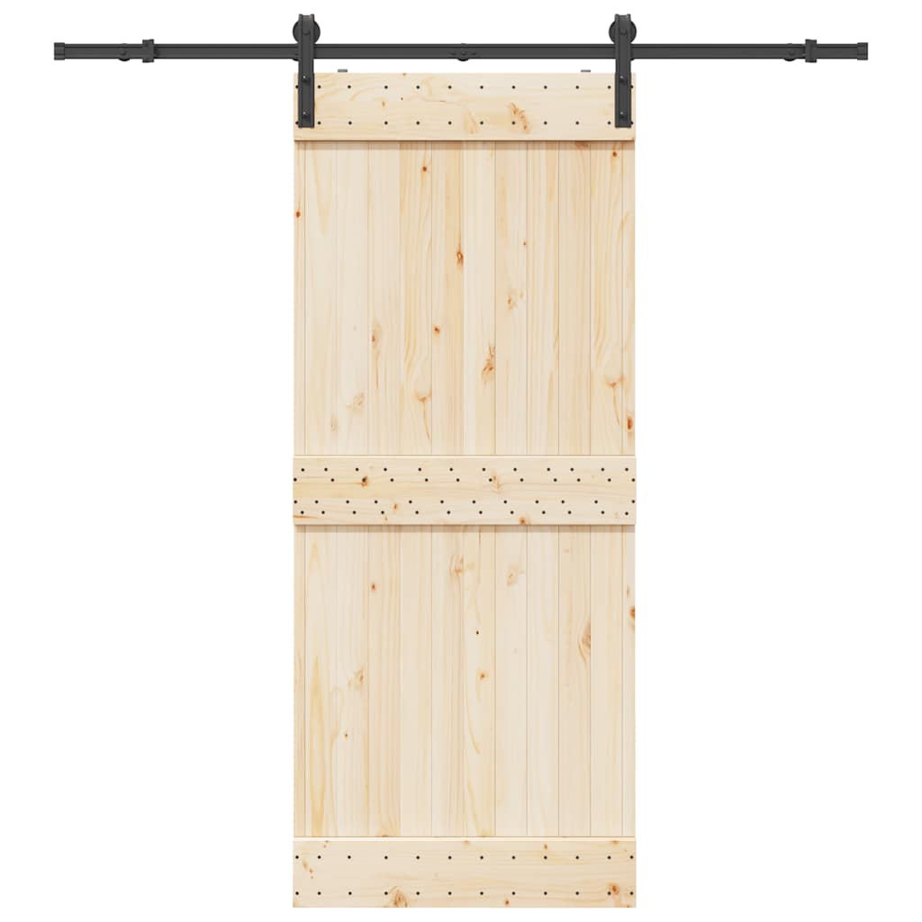 vidaXL Sliding Door Hardware Kit 200 cm Steel Black