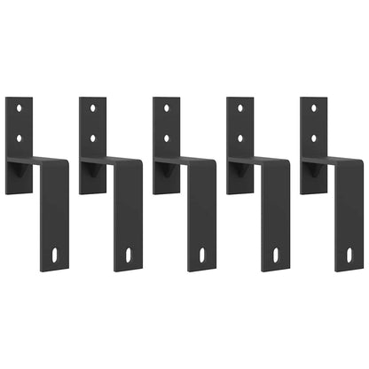 vidaXL Barn Door Bypass Brackets 5 pcs for Flat Rails Carbon Steel